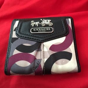 Coach wallet purple grey and black