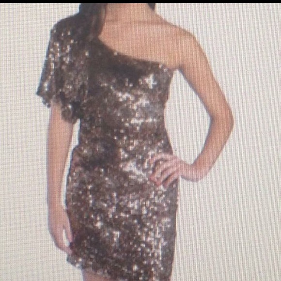 Sequined gold dress