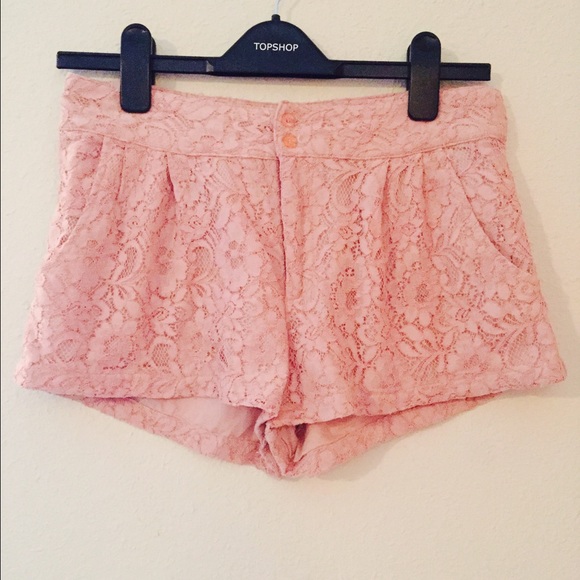 Forever 21 High-Waisted Pink Lace Shorts