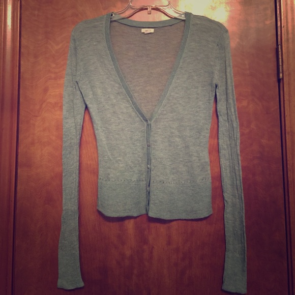 Aerie Green Cropped Cardigan
