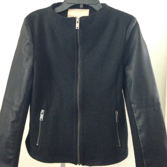 Banana Republic Faux Leather Sleeve Jacket