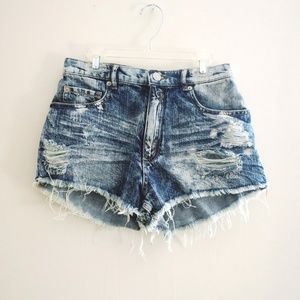 Garage festival denim high waisted shorts