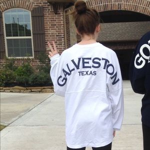 White & Navy Spirit Jersey Galveston TX size small