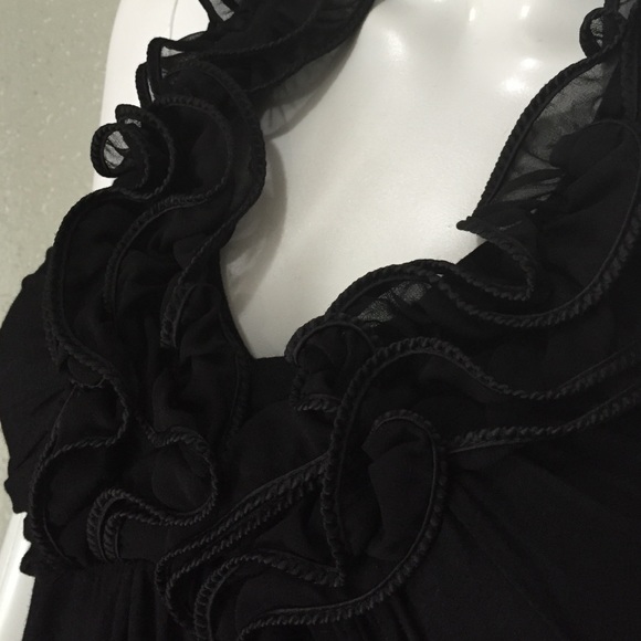 Black Ruffle Halter Dress - Picture 4 of 4