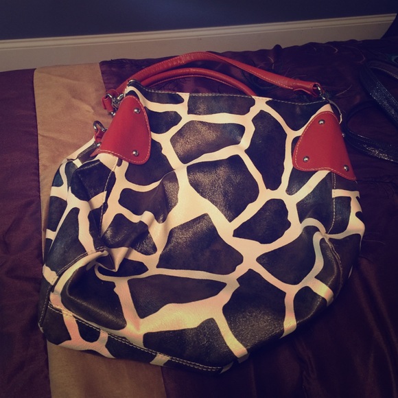 Giraffe print handbag