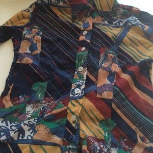 Vintage Wayne Rogers shirt. Beach pattern