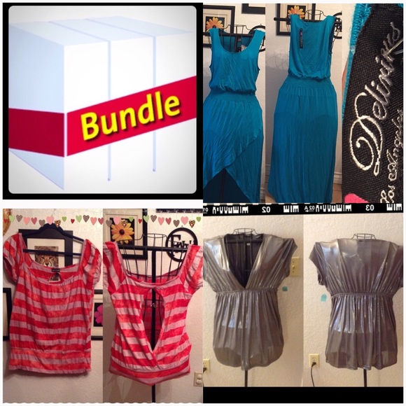Bundle 1 dress 1 sliver top 1 strip top