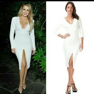 ❌SOLD❌Khloe Kardashian white Midi Dress