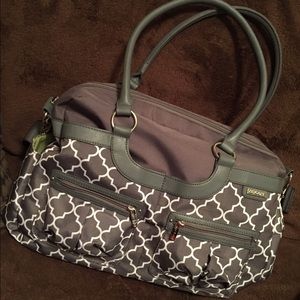 JJ Cole canvas satchel diaper bag