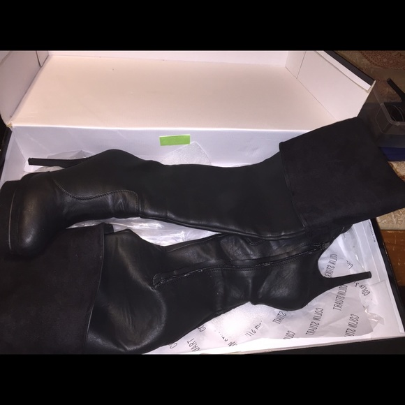 Black knee high boots