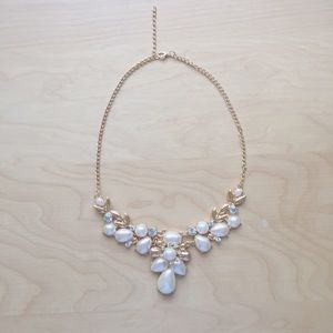 Pearl and crystal statement necklace