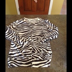 Brown and cream zebra cardigan