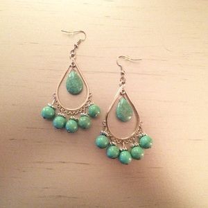 Silver Earring with Turquoise Beads