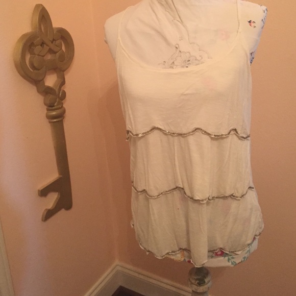 Ivory beaded tank