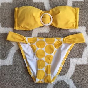 Victoria Secret Yellow Bandeau w/ Cheeky Bottoms