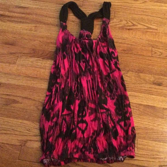 Pink and navy tank top