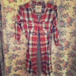 HOLLISTER button down flannel shirt/dress