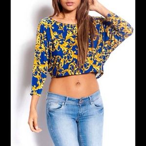 Blue and Gold crop top