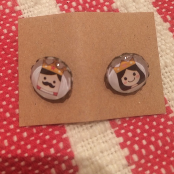 Cute time glass earring studs
