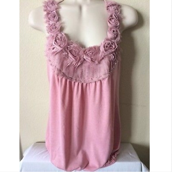 Julie's Closet Tops - Julie's Closet Pink Romantic Rose Top, Size M