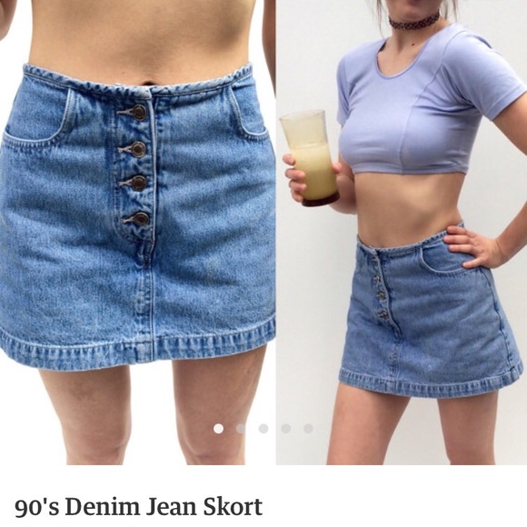 90's denim jean skort