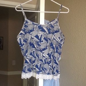Blue pineapple tank top