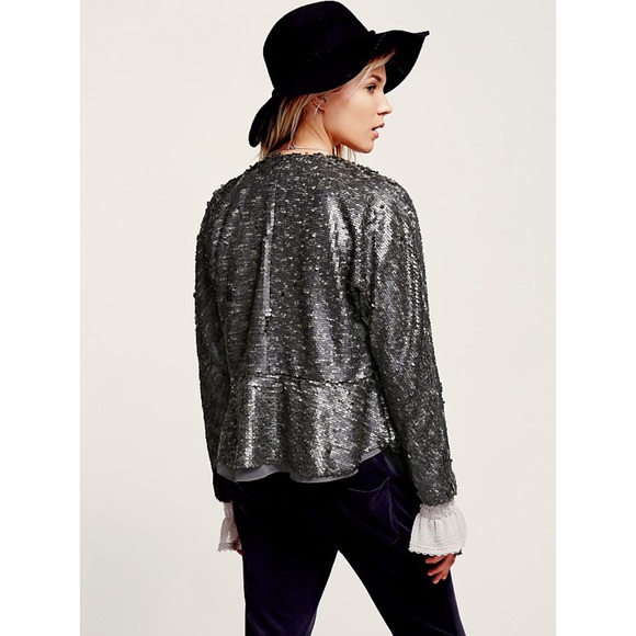 Free People Drippy Sequin Jacket. - Picture 3 of 6