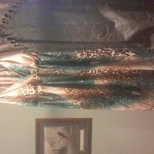 Animal print and blue paisley dress