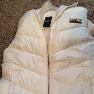 White Hollister Vest with Hood