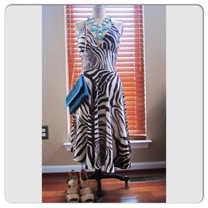 Zebra Print Halter Dress