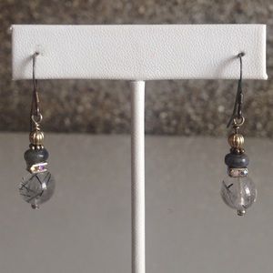 Sterling Silver Earrings Rutilated Quartz