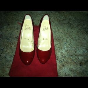 Christian Louboutin Red Patent Leather Pumps  38