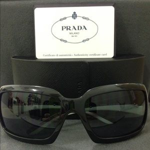 Black and white Prada sunglasses.