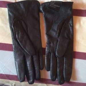 H&M BLACK LEATHER GLOVES