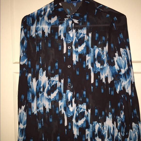 Sheer patterned button up size xs