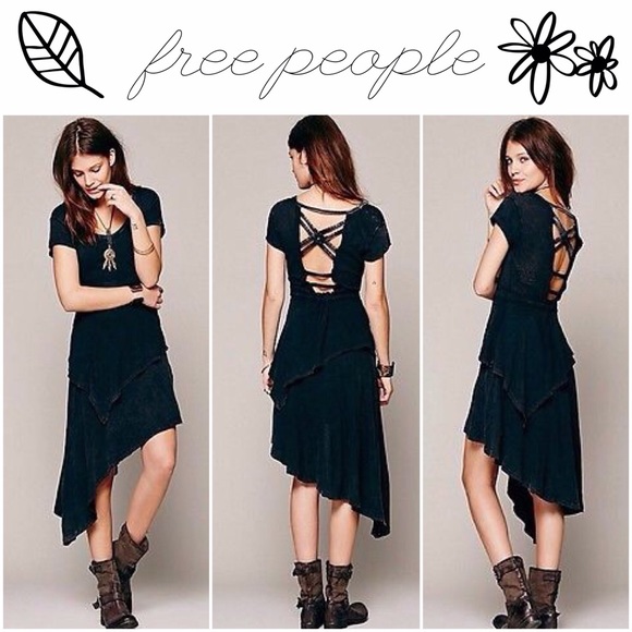 FREE PEOPLE Rocket Cat Linen Blend Dress