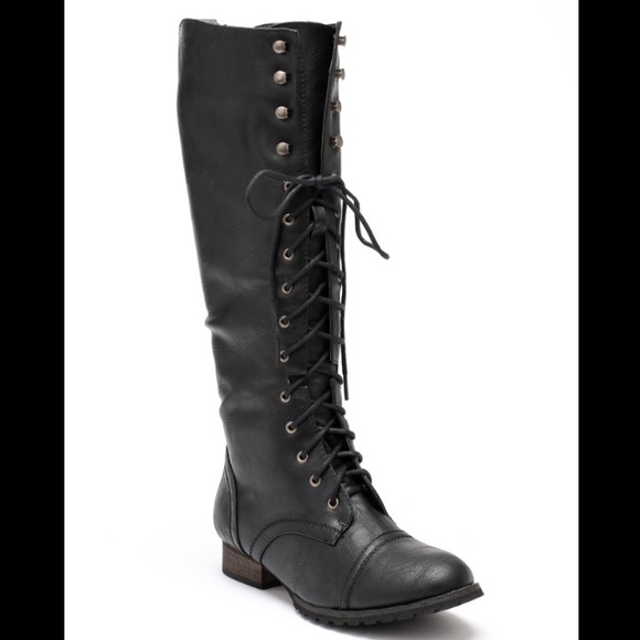 Brecklles knee high combat boots