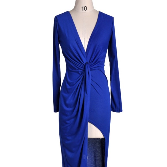 Blue Long Sleeve Maxi Dress. NEW! - Picture 4 of 4