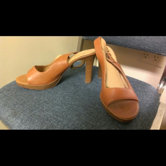 Tan strap heels
