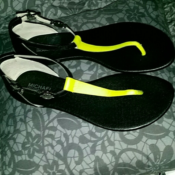 Michael kors neon and black sandals