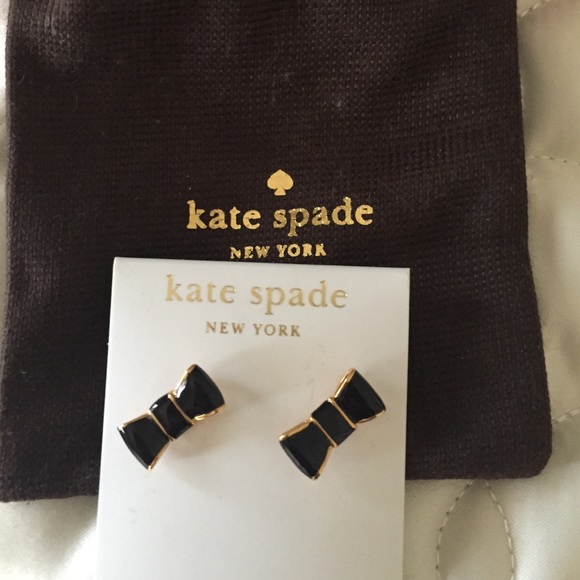 kate spade Jewelry - Bundled 🎉Kate Spade black bow earrings