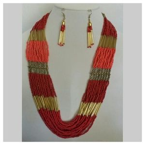 Red orange necklace