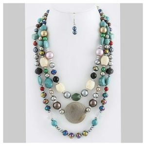Multicolor necklace set