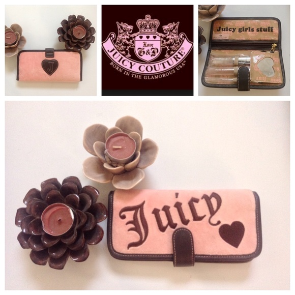 JUICY COUTURE BRUSH SET WALLET MIRROR PINK
