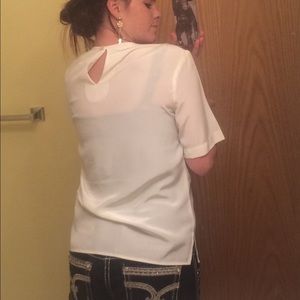 Silky off white top