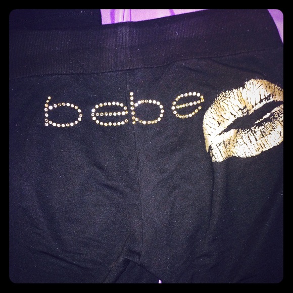❌sold❌Bebe pants with logo in rhinestones