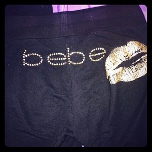 ❌sold❌Bebe pants with logo in rhinestones