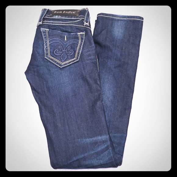 Rock Revival Dark Wash Straight Leg Jean
