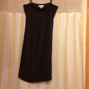 Brown spaghetti strap Isaac Mizrahi dress.