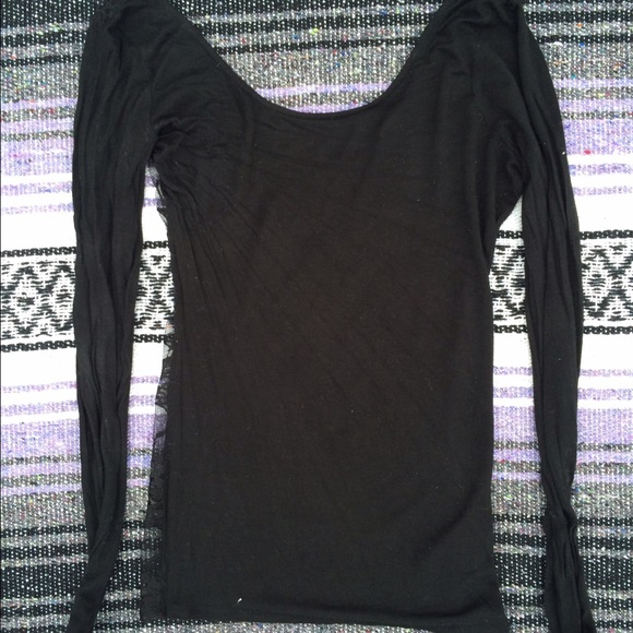 Very cute black top with lace back